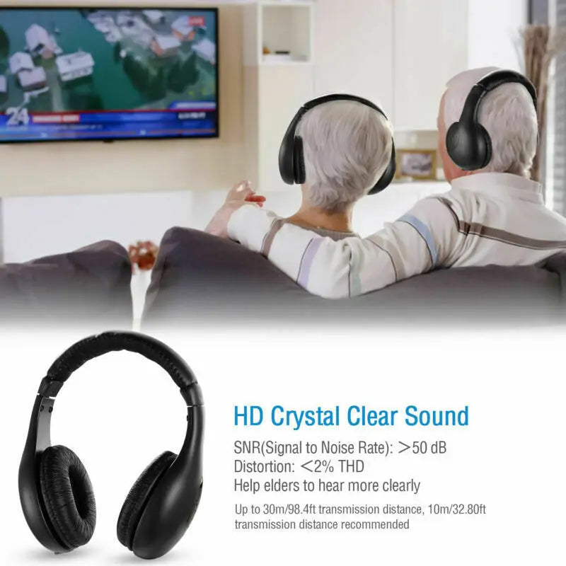 Wireless Hi-Fi Headphone FM Radio Chatting Monitor Wired Noise Cancelling Headset