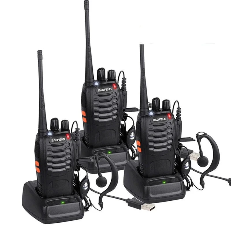 Baofeng BF-888S UHF Walkie Talkie Long Range VOX Two Way Radio Earpiece Emergency Rescue Communications  
