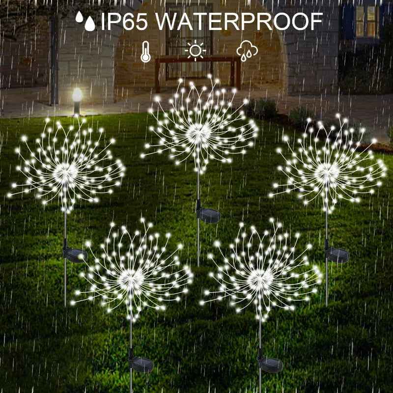 Solar Lights LED Firework Lights Outdoor Waterproof String Light Garland Fairy Light For Garden/Lawn/Landscape/Holiday Decor