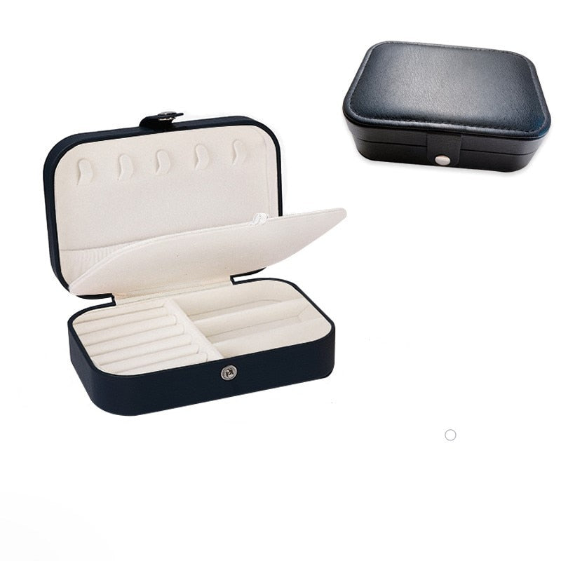 Korean Version Simple Style Portable Jewelry Storage Box High-end Exquisite Large Capacity Travel Jewelry Bag