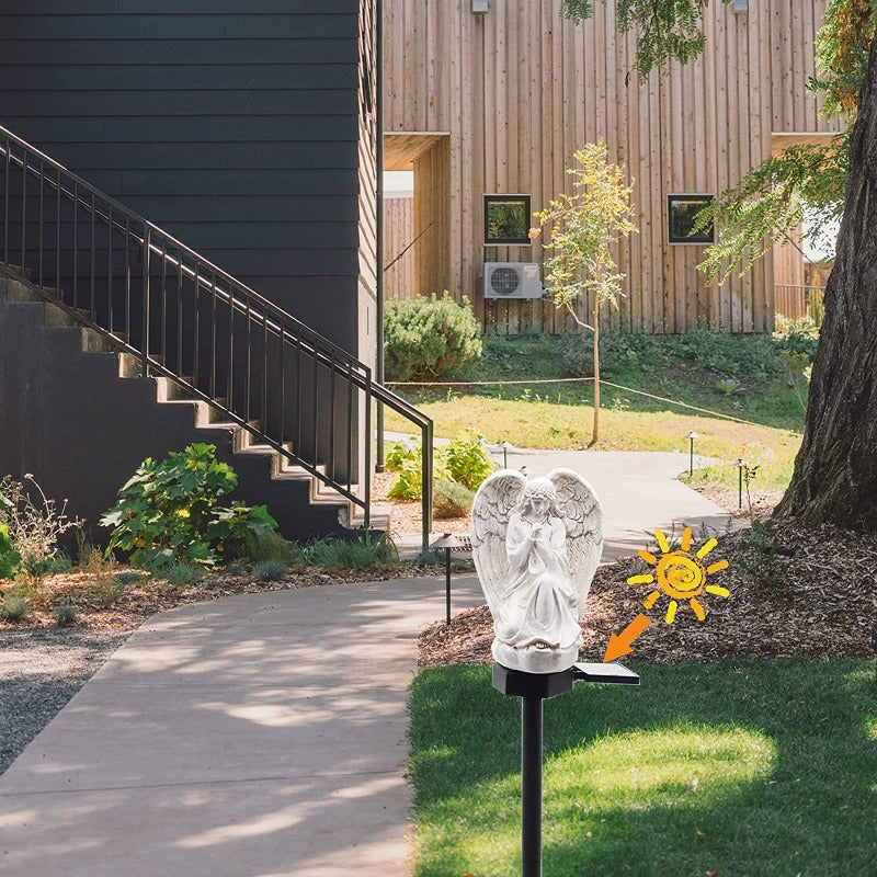 Solar Light Outdoor LED Waterproof Angel Figure Resin Lamp Garden Yard Memorial Lawn Decor Landscape Solar Lights Decorations