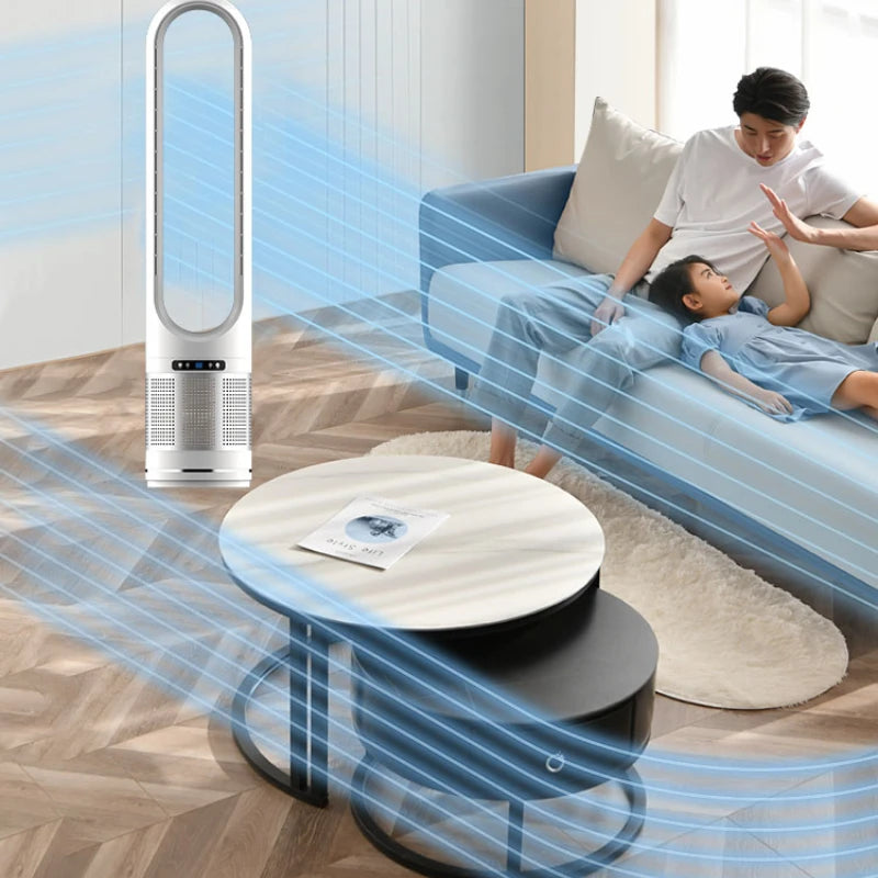 Toshiba air conditioner in a living room with people on a couch
