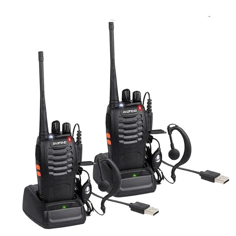 Baofeng BF-888S UHF Walkie Talkie Long Range VOX Two Way Radio Earpiece Emergency Rescue Communications
