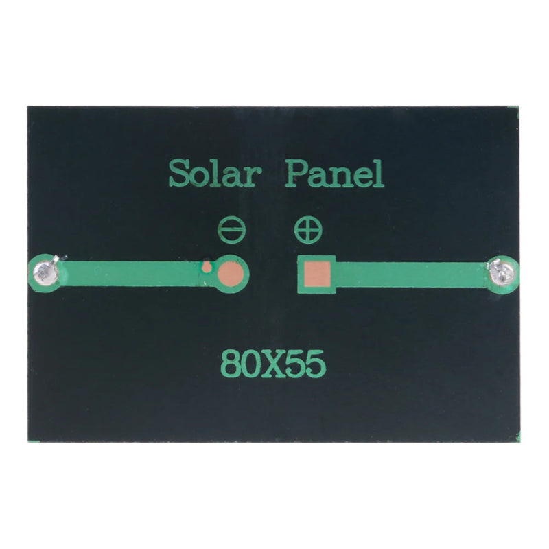 Solar panel with 'Solar Panel' text and dimensions '80X55' on a black background