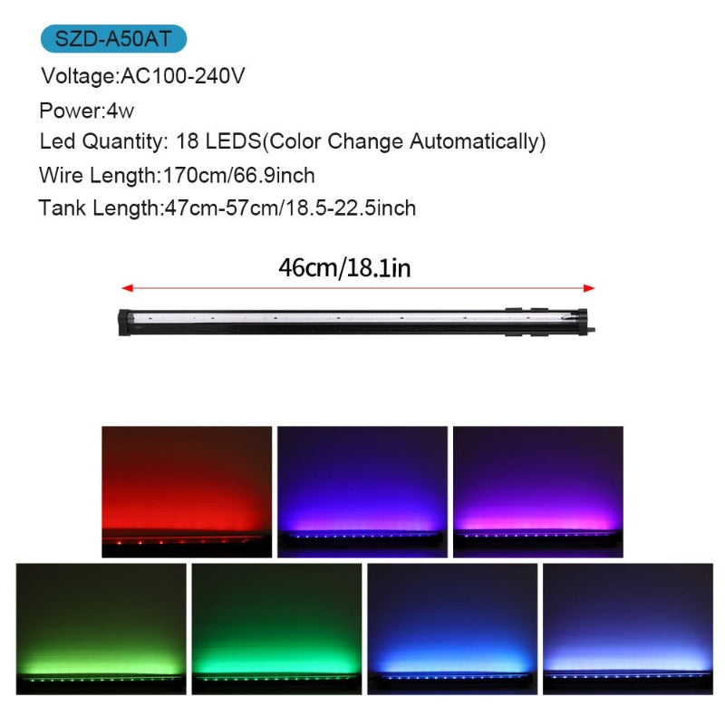 RGB LED Aquarium Light Fish Tank Submersible Light Aquatic Air Bubble Oxygenation Lamp EU US Plug Fish Tank Light