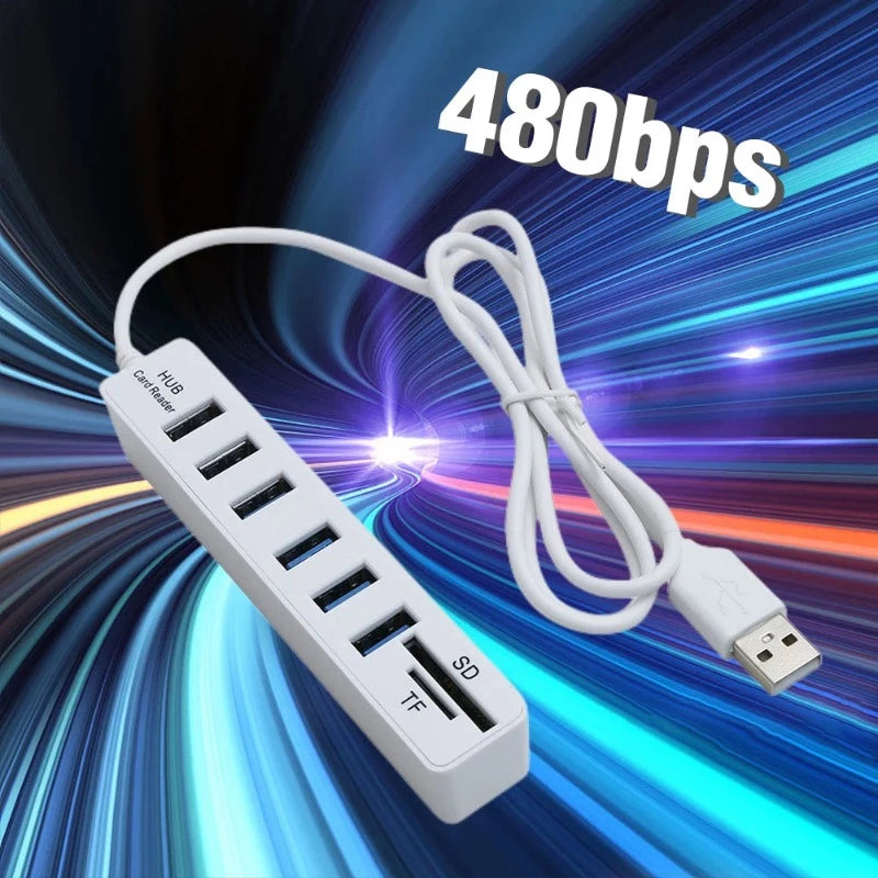 6 Ports USB 2.0 Hub Multi Splitter