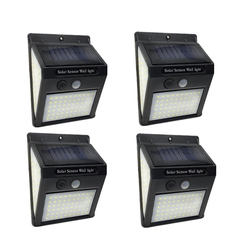 LED Solar Lamp Outdoor Waterproof Solar Powered Spotlights PIR Motion Sensor Street Light for Garden Decoration