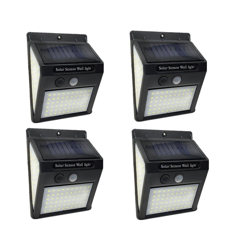 LED Solar Lamp Outdoor Waterproof Solar Powered Spotlights PIR Motion Sensor Street Light for Garden Decoration 