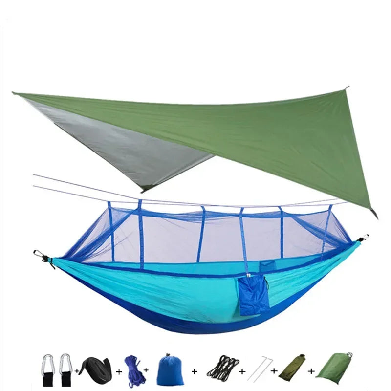 #lightweighthammock #portablecampinggear #rainflytarp #waterproofhammock #mosquitonetprotection #210tnylonhammock #campingessentials #hammockcanopy #outdooradventuregear