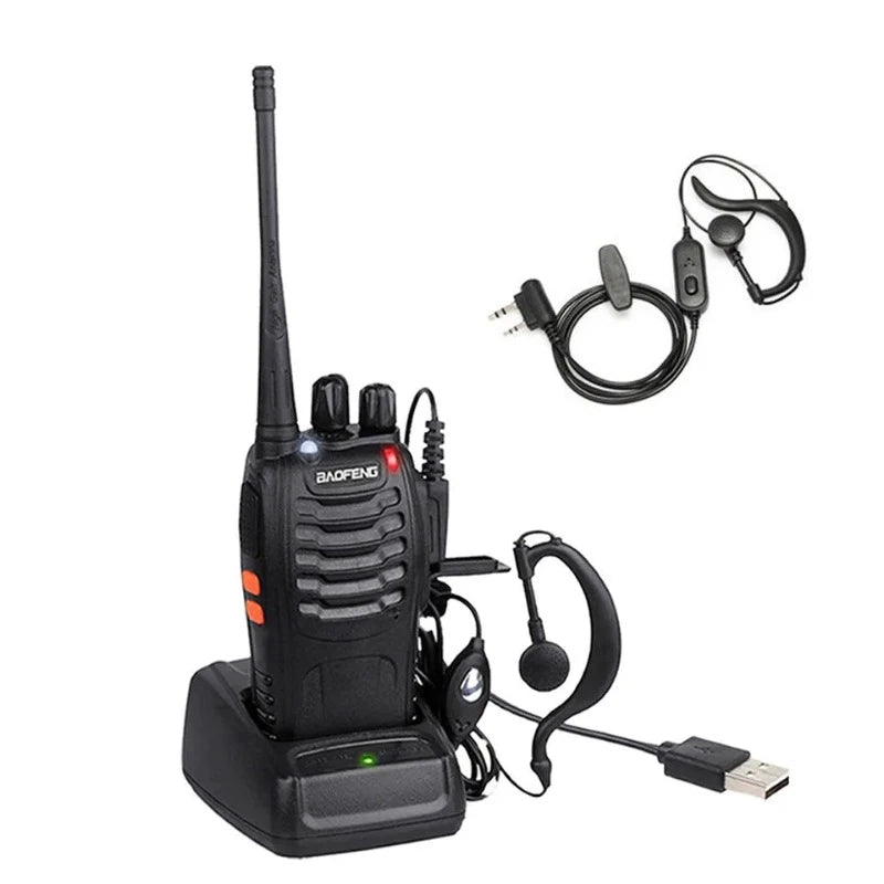 Baofeng BF-888S UHF Walkie Talkie Long Range VOX Two Way Radio Earpiece Emergency Rescue Communications  