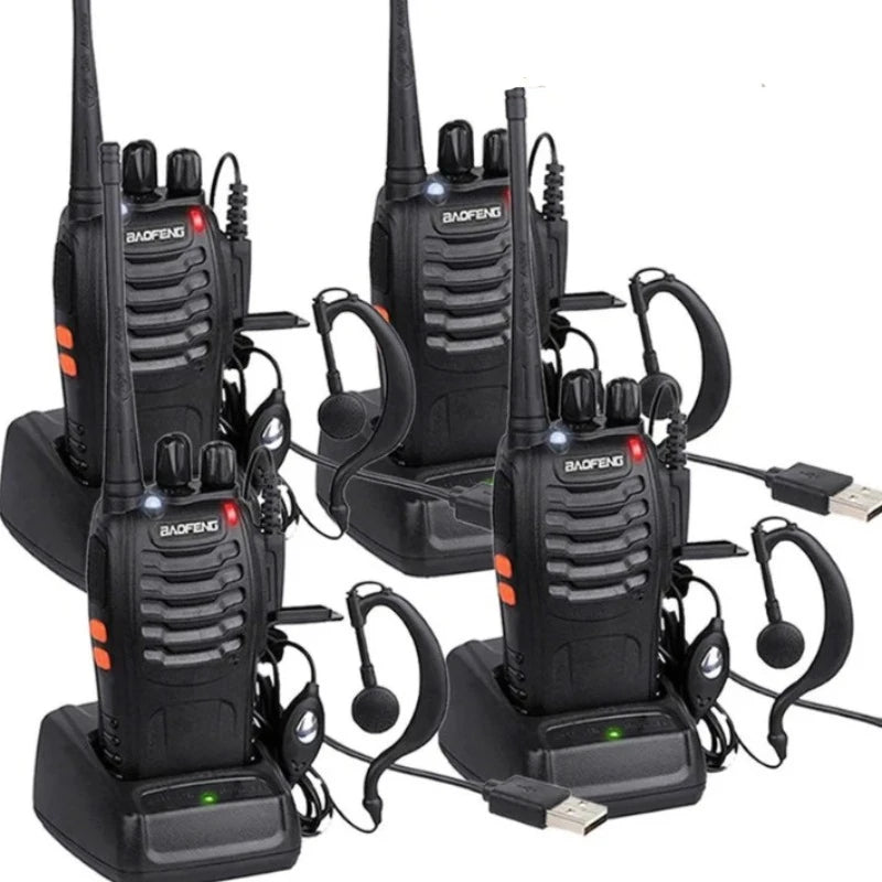 Baofeng BF-888S UHF Walkie Talkie Long Range VOX Two Way Radio Earpiece Emergency Rescue Communications