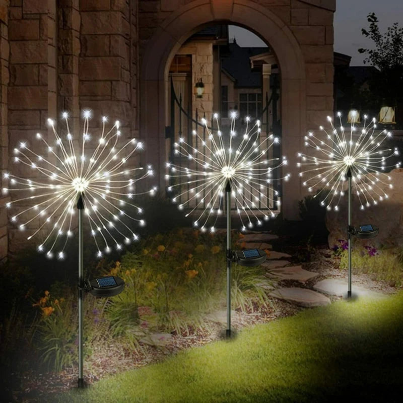 Solar Lights LED Firework Lights Outdoor Waterproof String Light Garland Fairy Light For Garden/Lawn/Landscape/Holiday Decor