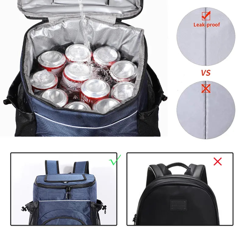 Large Capacity Insulated Backpack Cooler Waterproof Leakproof Gdwstore