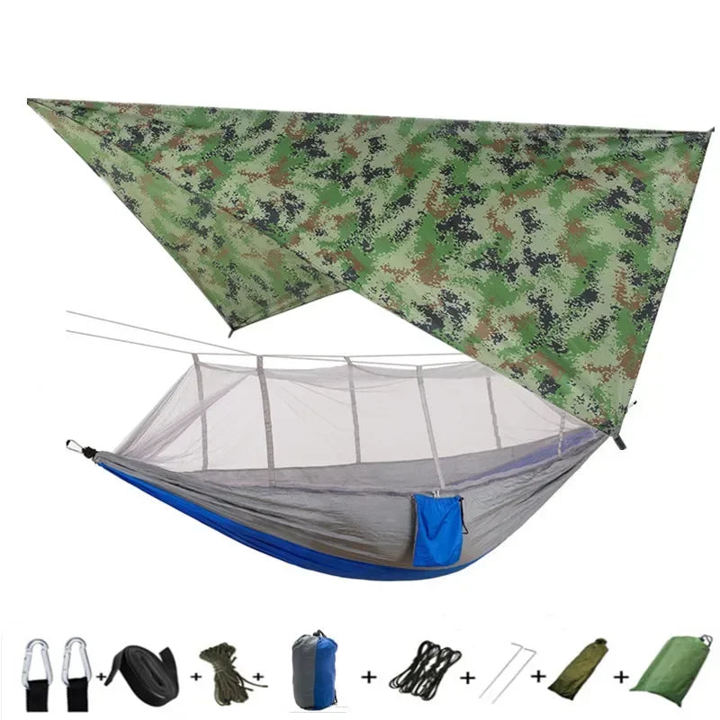 #lightweighthammock #portablecampinggear #rainflytarp #waterproofhammock #mosquitonetprotection #210tnylonhammock #campingessentials #hammockcanopy #outdooradventuregear