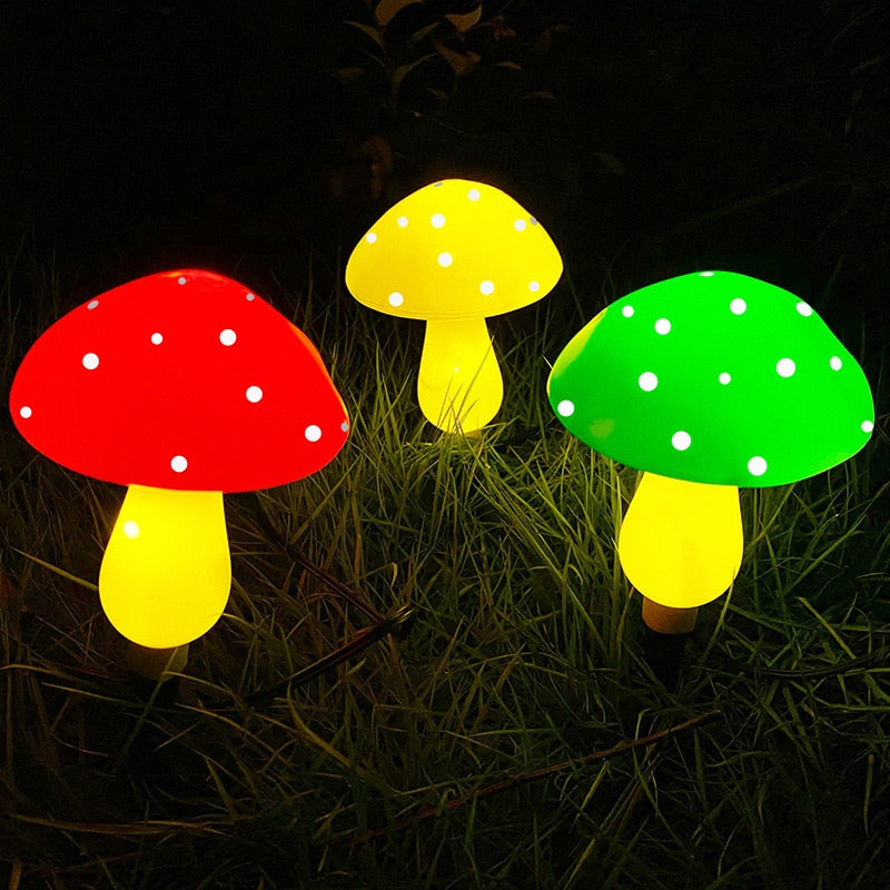 solar garden lights, outdoordecor, mushroomlamp, decorativelighting, solar-powered, gardenornaments, eco-friendlylighting, waterprooflighting, gardenpathway, landscape, landscapeillumination