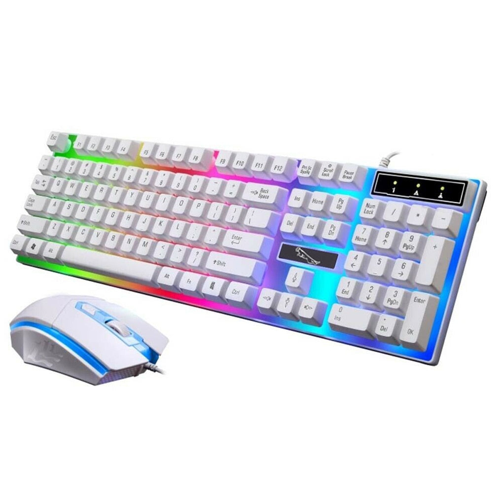 Colorful LED Lights Wired Keyboard