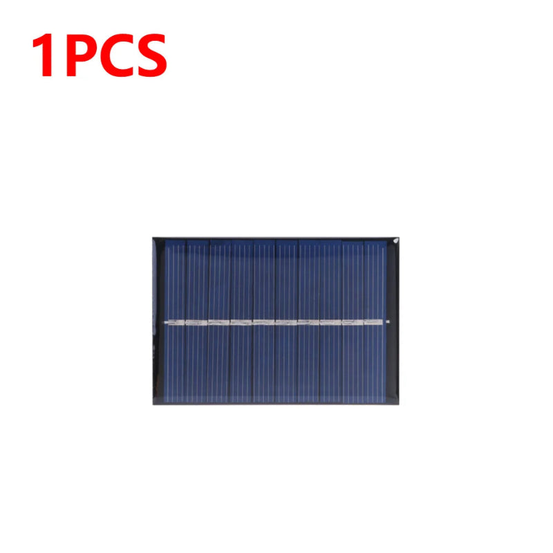 Small solar panel with '1PCS' text in red on a white background