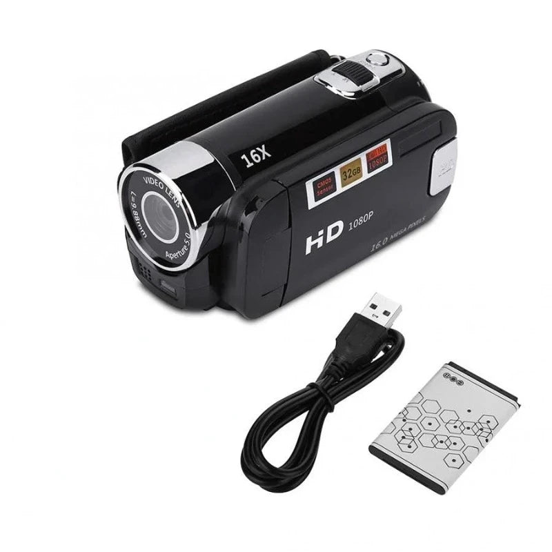 16MP Digital Camcorder Full HD DV Camcorder Digital Video Camera Degree Rotation Screen 16X Night Shoot Zoom