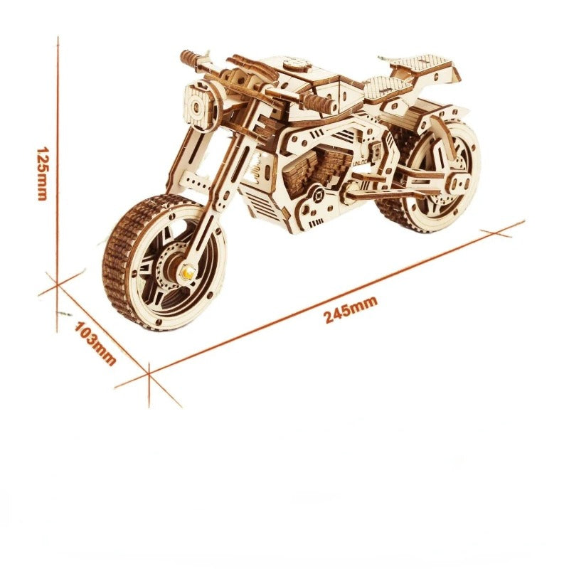 Wooden Motorcycle Mechanical Puzzles 3d Assemble Building Construction Blocks Models Craft Kits for Adults Diy Punk Autobikes