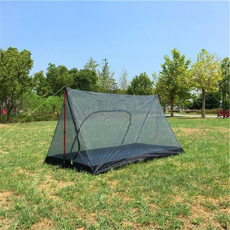 Ultralight Summer Rodless Mesh Tent Single Person Outdoor Camping Tent Portable Pyramid Beach Inside Tent for Travel Picnic