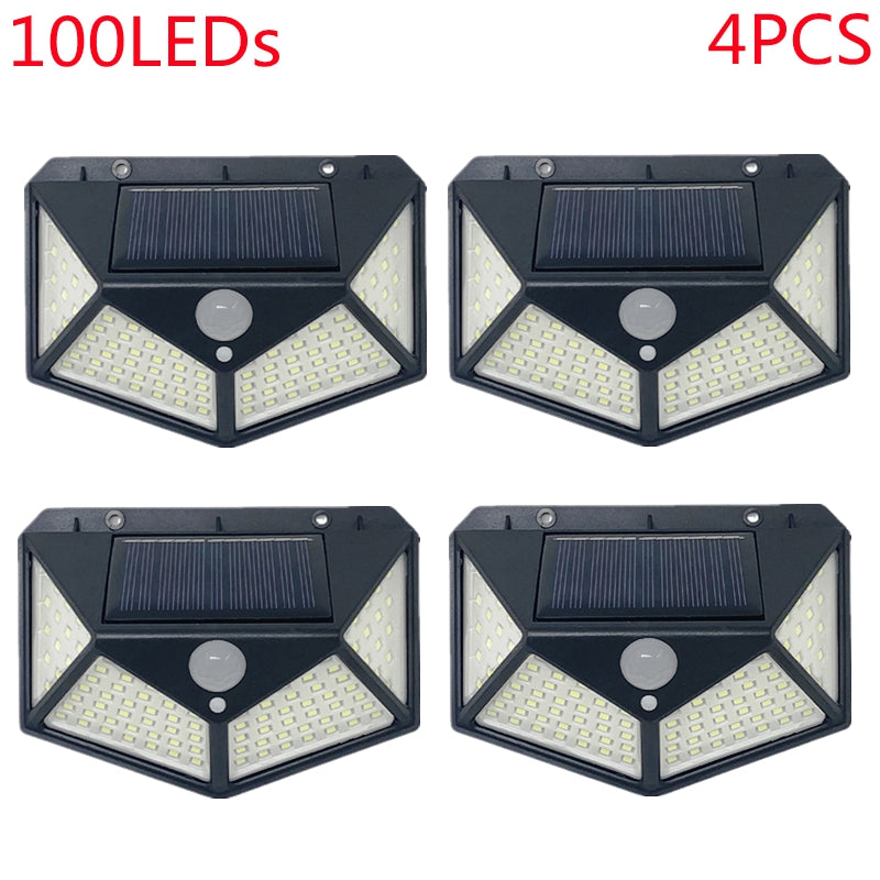  LED Solar Lamp Outdoor Waterproof Solar Powered Spotlights PIR Motion Sensor Street Light for Garden Decoration 3 Modes