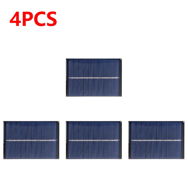 Four solar panels on a white background with '4PCS' in red text above.