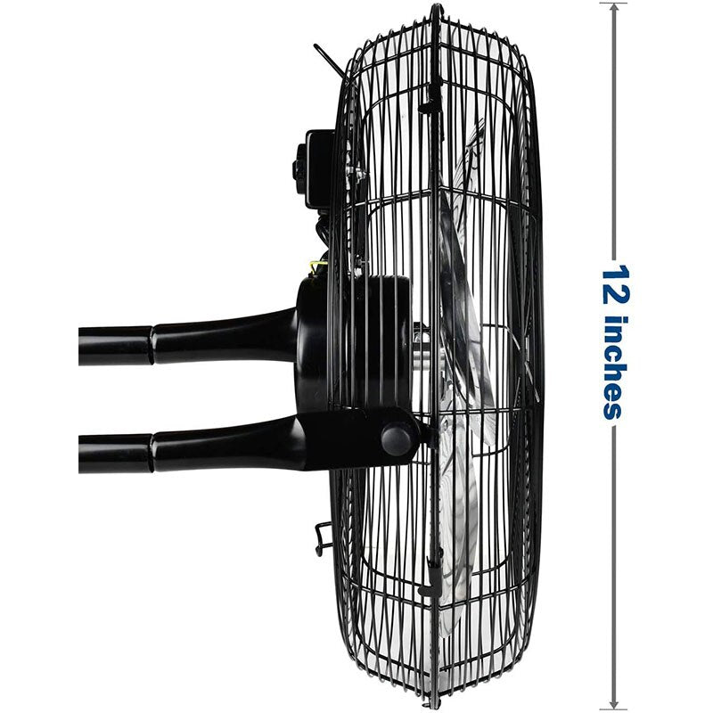 Simple Deluxe 12 Inch 3-Speed High Velocity Metal Industrial Floor Fans Quiet for Home, Residential, and Greenhouse Use
