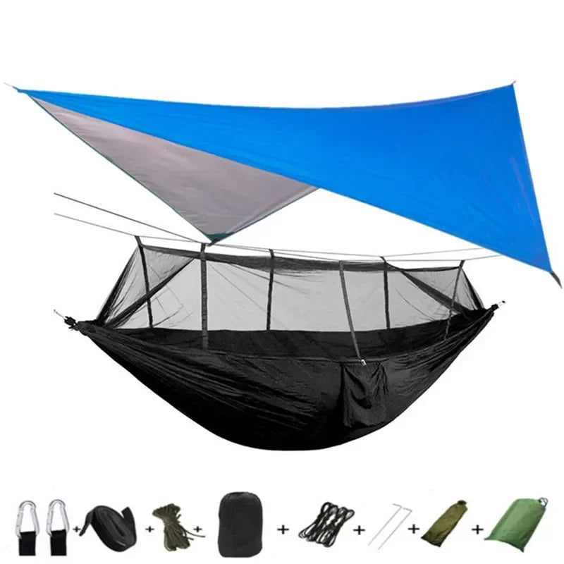 #lightweighthammock #portablecampinggear #rainflytarp #waterproofhammock #mosquitonetprotection #210tnylonhammock #campingessentials #hammockcanopy #outdooradventuregear