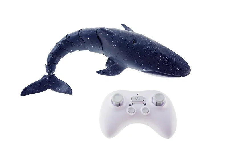 Toy shark with remote control on a white background