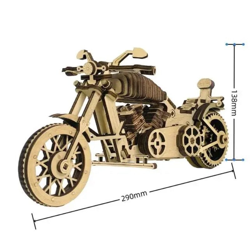 Wooden Motorcycle Mechanical Puzzles 3d Assemble Building Construction Blocks Models Craft Kits for Adults Diy Punk Autobikes