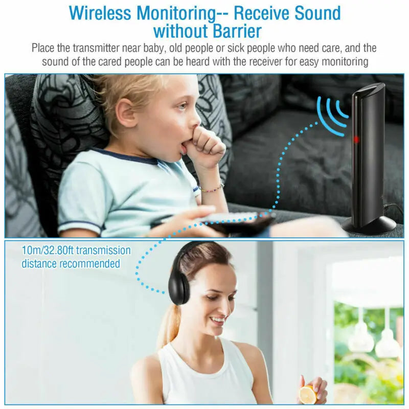 Wireless Hi-Fi Headphone FM Radio Chatting Monitor Wired Noise Cancelling Headset