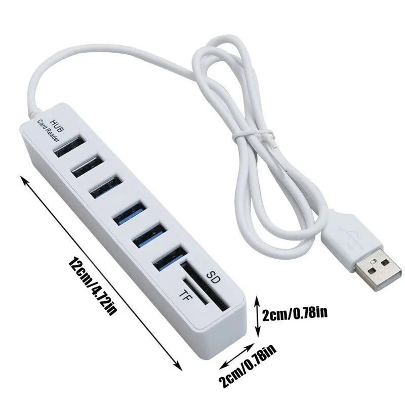 6 Ports USB 2.0 Hub Multi Splitter