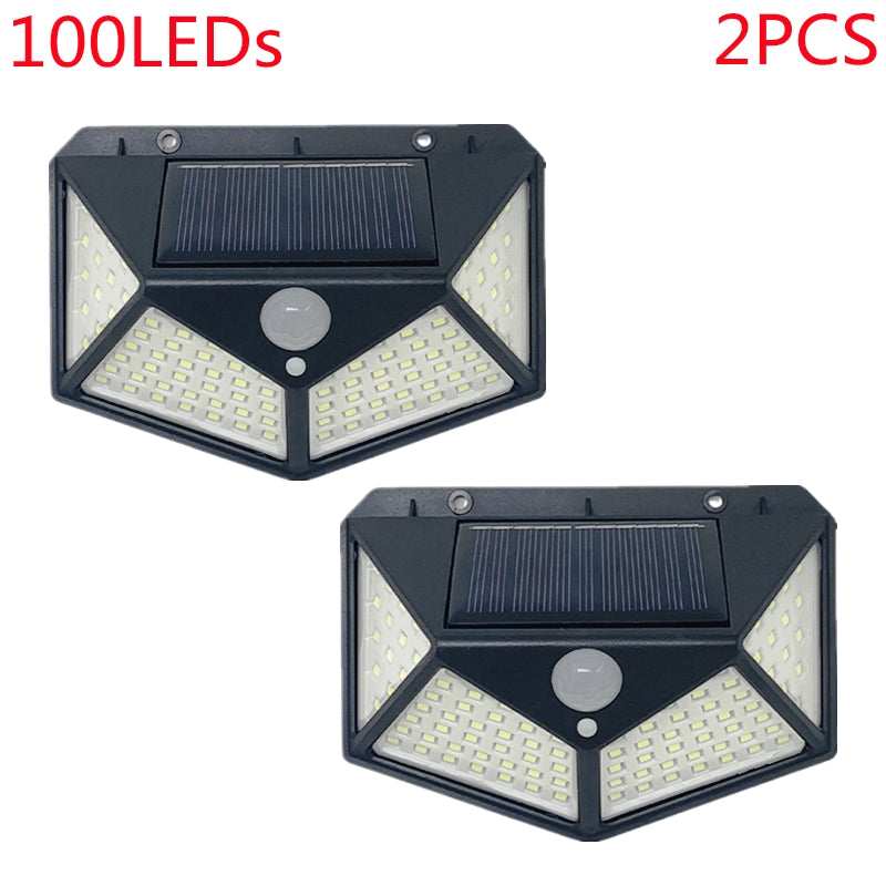  LED Solar Lamp Outdoor Waterproof Solar Powered Spotlights PIR Motion Sensor Street Light for Garden Decoration 3 Modes