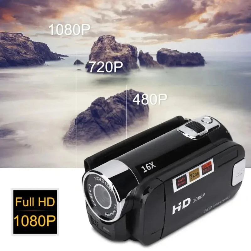 16MP Digital Camcorder Full HD DV Camcorder Digital Video Camera Degree Rotation Screen 16X Night Shoot Zoom
