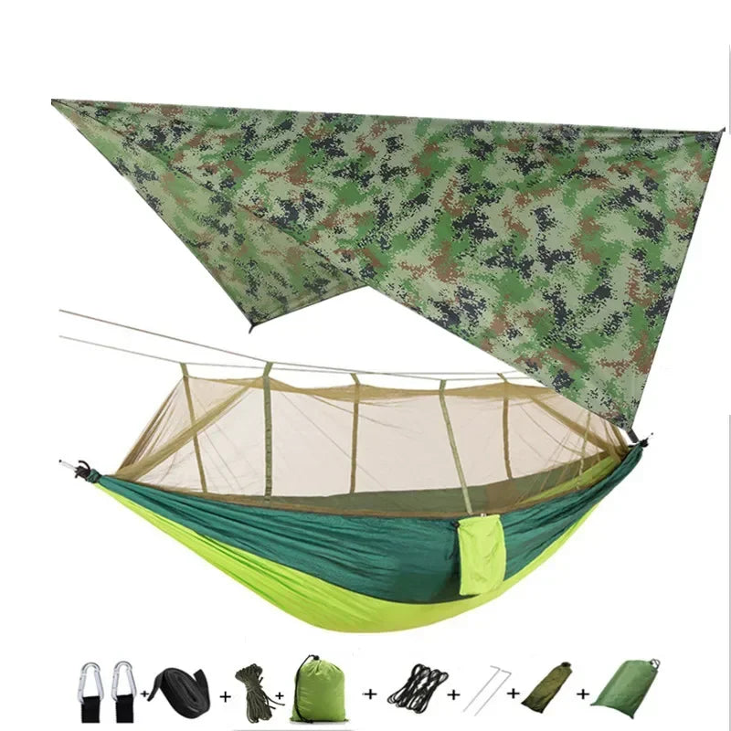 #lightweighthammock #portablecampinggear #rainflytarp #waterproofhammock #mosquitonetprotection #210tnylonhammock #campingessentials #hammockcanopy #outdooradventuregear