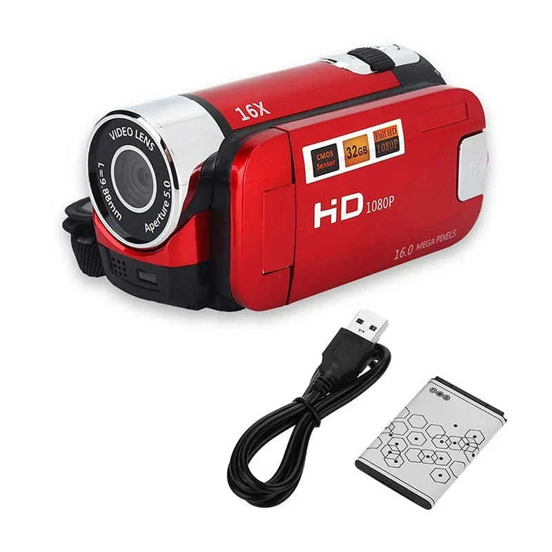 16MP Digital Camcorder Full HD DV Camcorder Digital Video Camera Degree Rotation Screen 16X Night Shoot Zoom