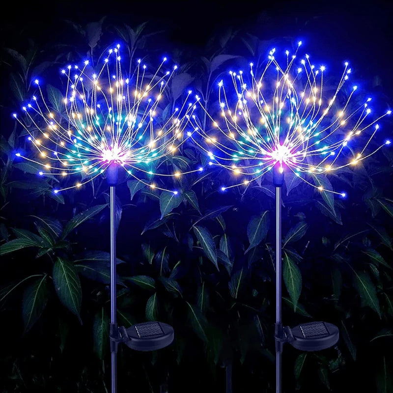 Solar Lights LED Firework Lights Outdoor Waterproof String Light Garland Fairy Light For Garden/Lawn/Landscape/Holiday Decor