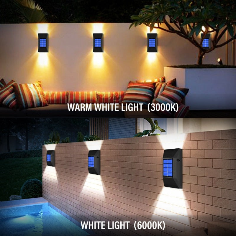 Solar LED Light Outdoor Waterproof Garden Light Solar Powered Wall Lamps Sconces Fence LED Garden Outdoor Solar Lamp Xmas Decor