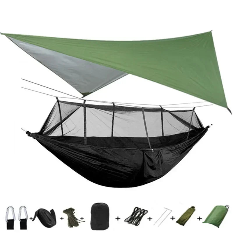 #lightweighthammock #portablecampinggear #rainflytarp #waterproofhammock #mosquitonetprotection #210tnylonhammock #campingessentials #hammockcanopy #outdooradventuregear