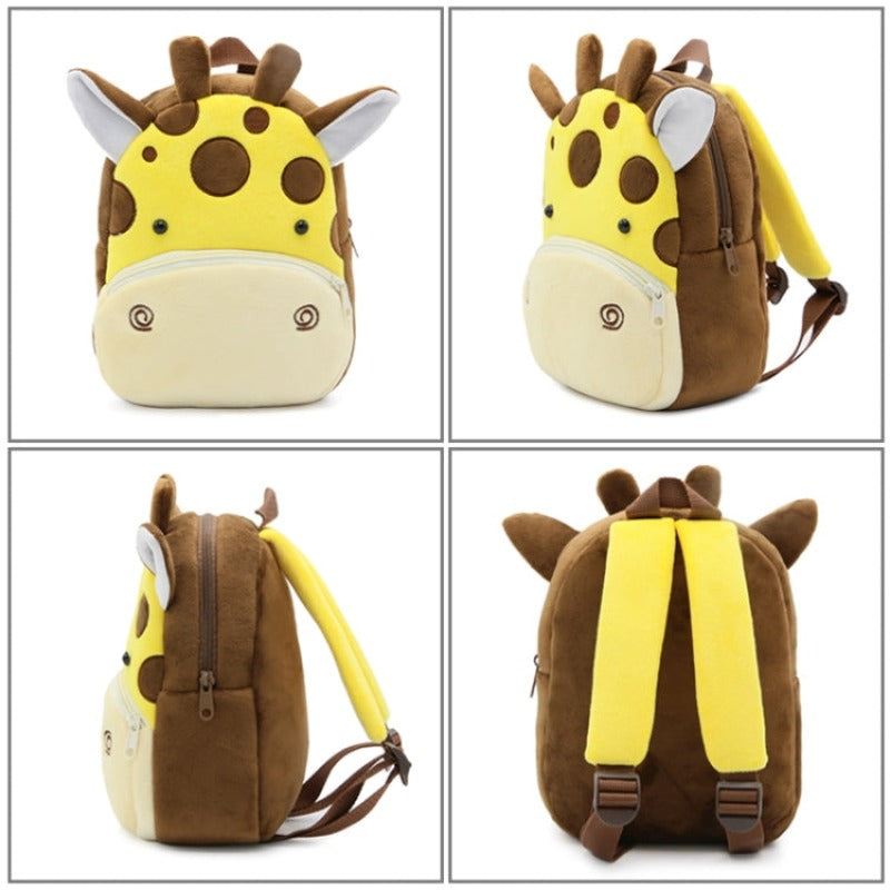 Kids 3D Animal Velvet Backpacks Children Cartoon Kindergarten Toys Gifts School Bags Lion