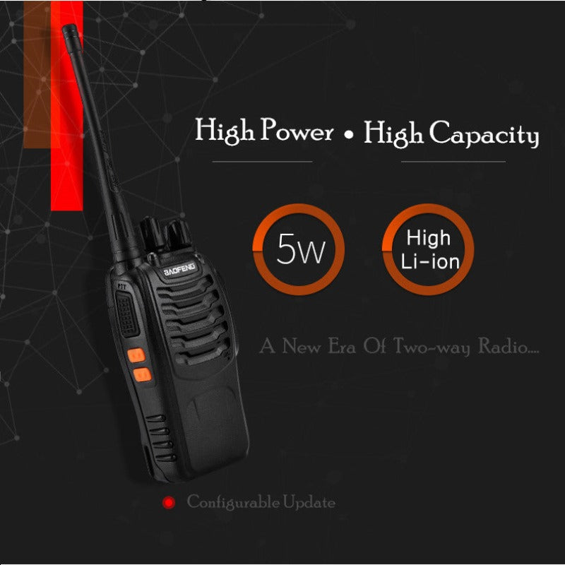 Baofeng BF-888S UHF Walkie Talkie Long Range VOX Two Way Radio Earpiece Emergency Rescue Communications