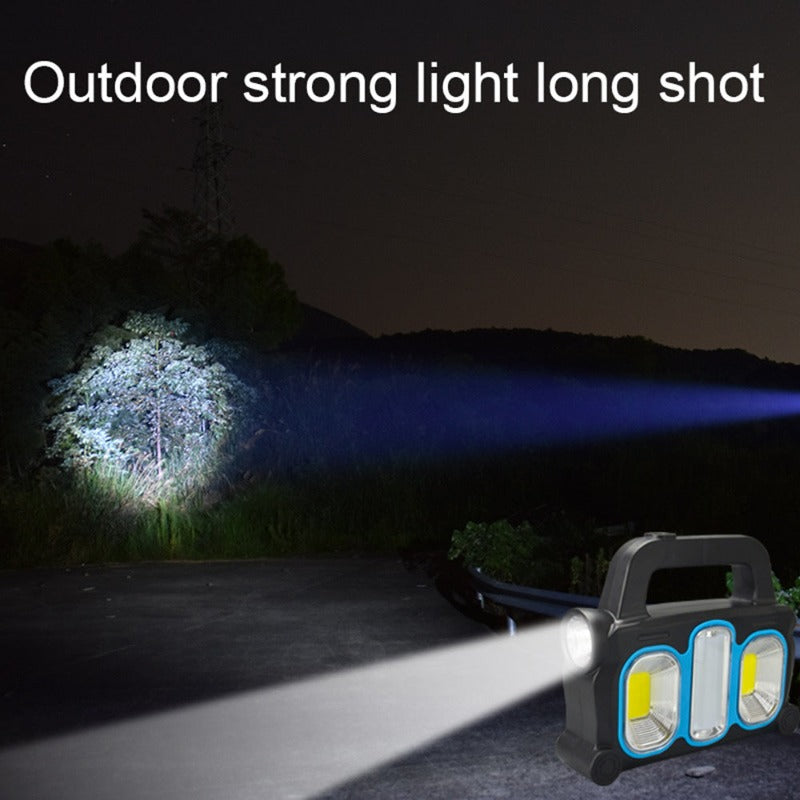 Rechargeable Flashlight Waterproof Working Light Portable Torch Powerful Lantern Solar USB Charging for Outdoor Camping Hiking