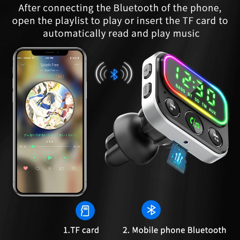 VR robot Bluetooth Car FM Transmitter Wireless Handsfree Car Kit Adapter MP3/TF/U Disk Stereo Audio Player with Fast USB Charger