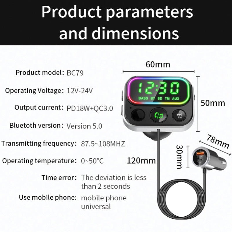 VR robot Bluetooth Car FM Transmitter Wireless Handsfree Car Kit Adapter MP3/TF/U Disk Stereo Audio Player with Fast USB Charger