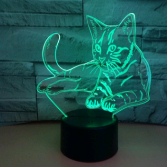 3D Touch Cat LED  Light Table Lamp