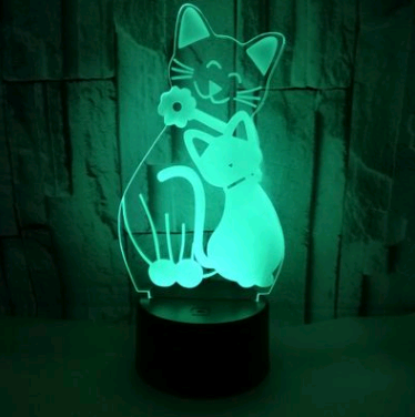 3D Touch Cat LED  Light Table Lamp