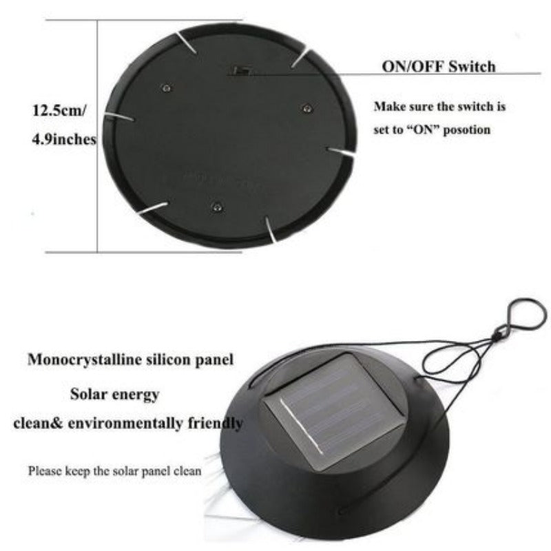 Color changing Solar Wind Chime Crystal Ball Hummingbird Wind Chime Lamp Waterproof Outdoor Use for Courtyard Garden Decoration