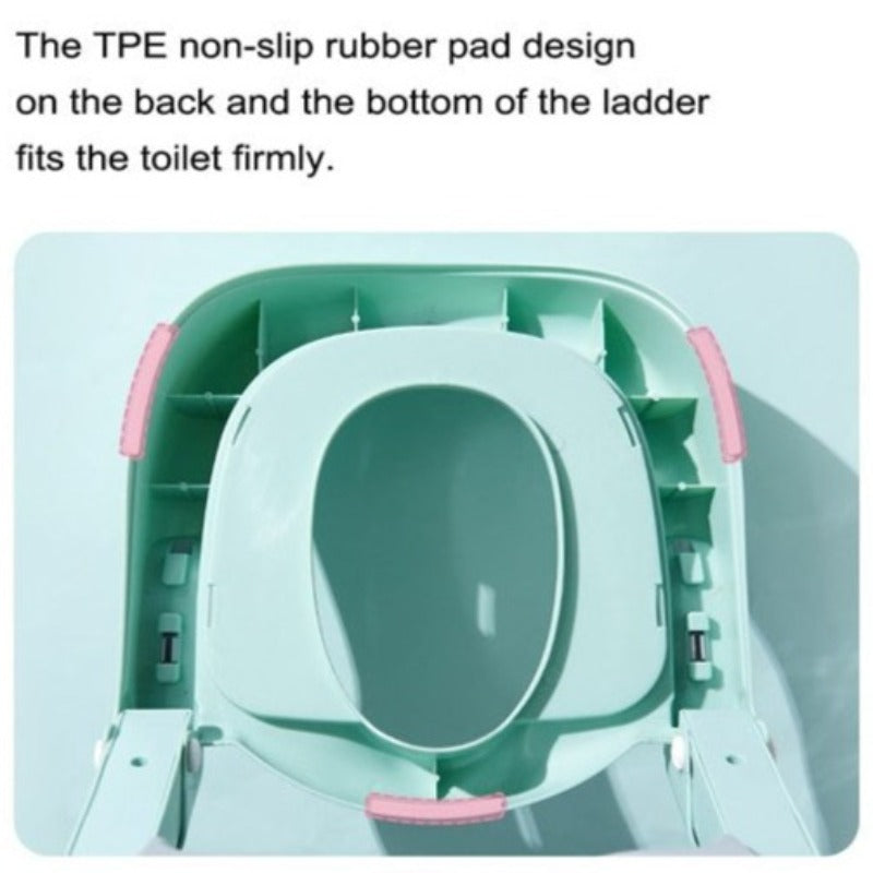 Folding Infant Potty Seat Urinal Backrest Training Chair with Step Stool Ladder for Baby Toddlers Boys Girls Safe Toilet Potties