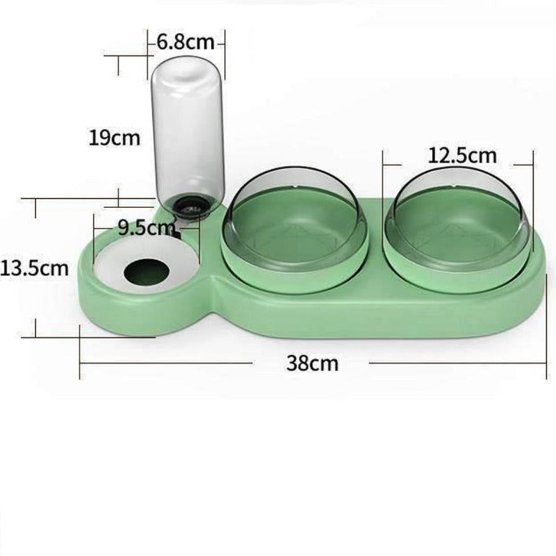 Pet double bowl, moisture-proof mouth, dual-use bowl, automatic cat feeder, automatic waterer, anti-dump dog bowl, cat bowl