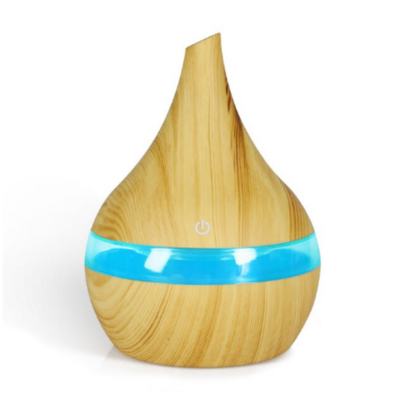 Mini USB Ultrasonic Air Humidifiers Electric Aroma Diffuser Mist Wood Grain Oil Aromatherapy 7 Color Light for Home Office